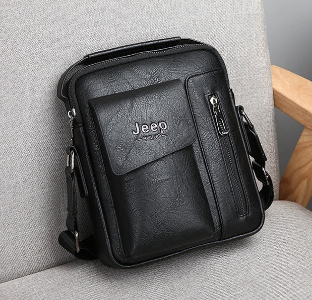 Мужская сумка планшет Jeep повседневная на плечо, барсетка сумка-планшет для мужчин эко кожа Джип высокое - фото 2 - id-p1858277220