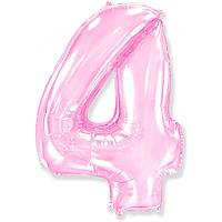 Фольгована кулька цифра рожева "4" 40" Flexmetal упаковка