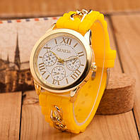 Женские силиконовые часы Женева Желтый высокое качество