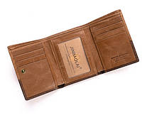 Мужской кожаный кошелек портмоне из натуральной кожи Коричнево-рыжий высокое качество
