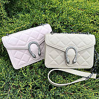Женская мини сумочка клатч Подкова стеганная, маленькая сумка на цепочке в стиле Гучи высокое качество