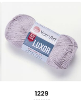 Нитки пряжа для в'язання бавовна мерсеризована бавовна LUXOR Люксор № 1229 - сіро-бузковий