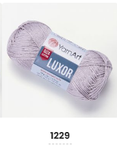 Нитки пряжа для в'язання бавовна мерсеризована бавовна LUXOR Люксор № 1229 - сіро-бузковий, фото 1
