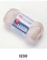 Нитки пряжа для в'язання бавовна мерсеризована бавовна LUXOR Люксор № 1230 - беж, фото 1