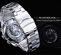 Мужские механические наручные часы Forsining S899 люкс качество механика Серебро высокое качество