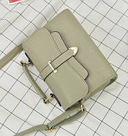 Маленькая женская сумочка клатч серая, мини сумка через плечо из эко кожи Зеленый высокое качество