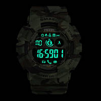 Оригинальные мужские спортивные часы SMAEL 8013 Bluetooth smart watch, наручные спорт часы умные камуфляжные