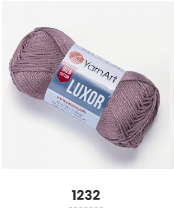 Нитки пряжа для в'язання бавовна мерсеризована бавовна LUXOR Люксор № 1232 - темна троянда