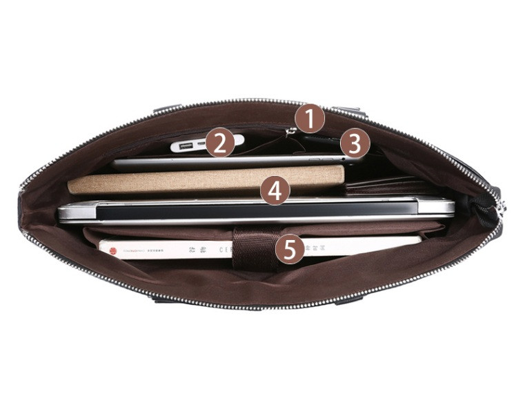 Мужской деловой портфель для документов формат А4 мужская сумка для планшета ноутбука бумаг Светло-коричневый - фото 6 - id-p1858275702