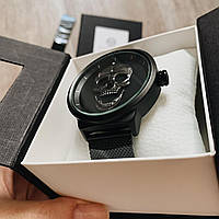 Большие мужские металлические наручные часы с Черепом кварцевые черные в коробке высокое качество
