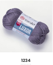 Нитки пряжа для в'язання бавовна мерсеризована бавовна LUXOR Люксор № 1234 -  сіро-бузковий