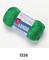 Нитки пряжа для в'язання бавовна мерсеризована бавовна LUXOR Люксор № 1236 - світлий смарагд