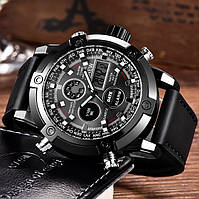 Армейские мужские наручные часы черные, качественные прочные военные часы с подсветкой секундомером высокое