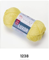 Нитки пряжа для в'язання бавовна мерсеризована бавовна LUXOR Люксор № 1238 - лимон