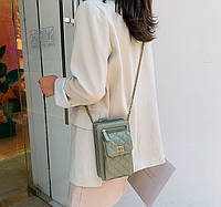 Женская мини сумочка клатч с цепочкой стеганная, маленькая сумка для девушек, модный женский кошелек-клатч