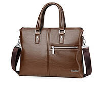Качественная мужская сумка для документов А4 мужской портфель дипломат деловой эко кожа Светло-коричневый