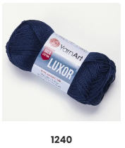 Нитки пряжа для в'язання бавовна мерсеризована бавовна LUXOR Люксор № 1240 - темний синій