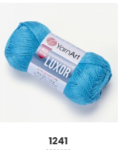 Нитки пряжа для в'язання бавовна мерсеризована бавовна LUXOR Люксор № 1241 - блакитний, фото 1