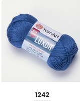 Нитки пряжа для в'язання бавовна мерсеризована бавовна LUXOR Люксор № 1242 - темний блакитний