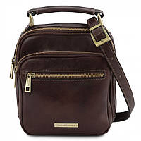 TL141916 Paul - кожаная сумка через плечо, кроссбоди с ручкой (Темно-коричневый) высокое качество