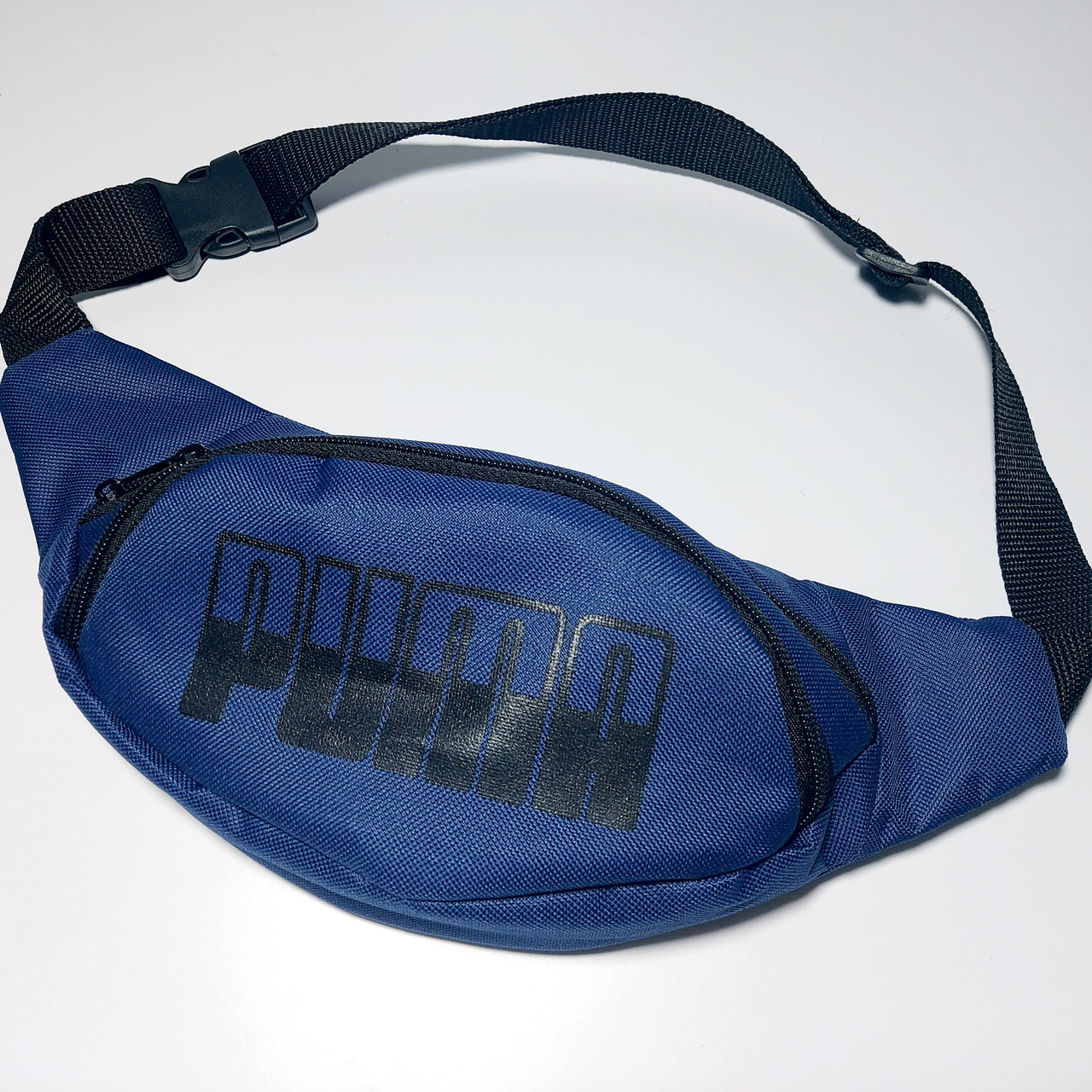 Поясна сумка бананка спортивна синя два кармана, фото 1