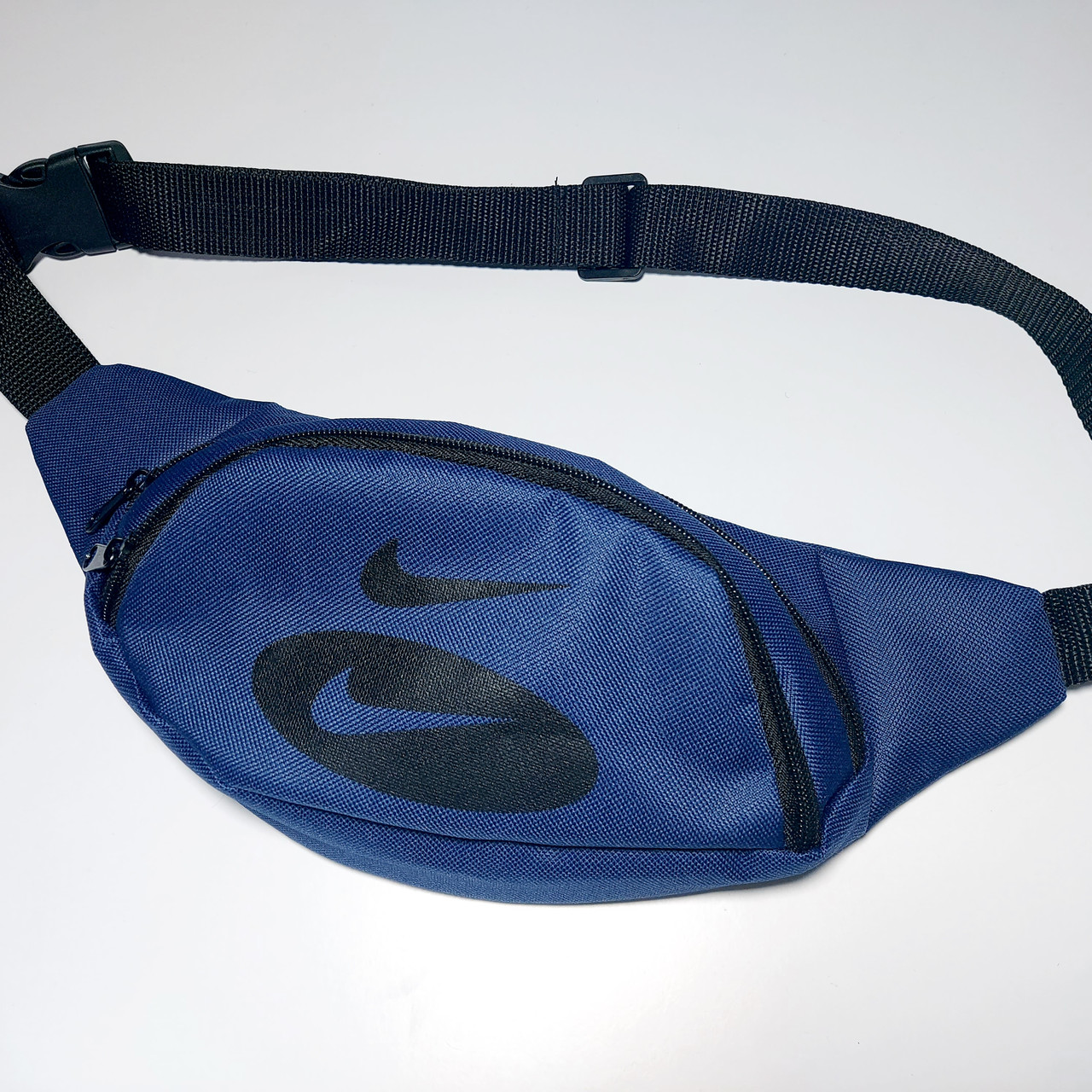Поясна сумка бананка синя спортивнв на два кармана, фото 1