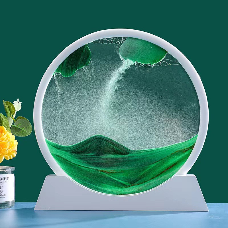 Картина-антистрес "Піски, що рухаються 3D" (Moving Sandscapes) 25 см в білій рамці Подарунок на Різдво