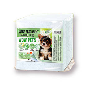 Пелюшки для собак WOW Pets ULTRA ABSORBENT Training Pads 60х60 см Ромашка 10 шт.