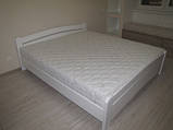 Біле ліжко двоспальне Estella Венеція 160х200 см дерев'яне з бука, фото 4