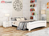 Біле ліжко двоспальне Estella Венеція 160х200 см дерев'яне з бука, фото 5