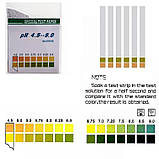 Лакмус медичний (рН-тест) 4.5-9.0 pH (слюна, сеча, секрети) 100 смужок, фото 2