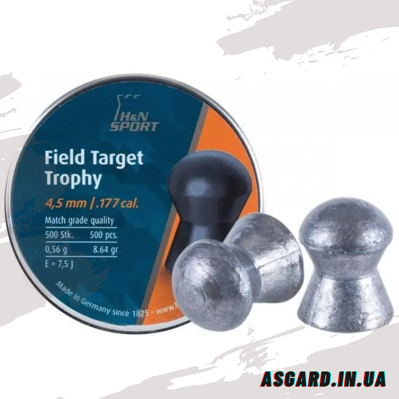 Кулі H&N Field Target Trophy 4.51 мм, 0.56 г, 500 шт. ASG