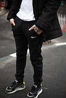 Спортивные штаны черные теплые Nike (Найк) RIA