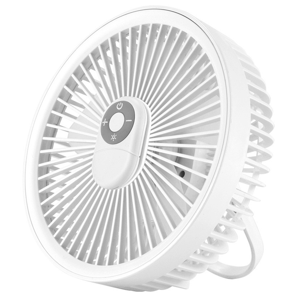 Вентилятор універсальний акумуляторний з пультом LOSSO LJQ-131 з LED-підсвіткою, білий, фото 1