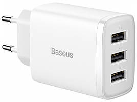 Зарядний пристрій для Baseus Compact 3U 17 W (CCXJ020102) білий