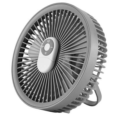 Вентилятор універсальний акумуляторний з пультом LOSSO LJQ-131 з LED-підсвіткою, сірий