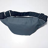 Поясна сумка бананка три відділи колір сірий, фото 2