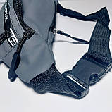 Поясна сумка бананка три відділи колір сірий, фото 4