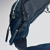 Поясна сумка бананка колір чорний 3 кармана, фото 4