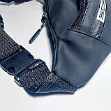 Поясна сумка бананка колір чорний 3 кармана, фото 5