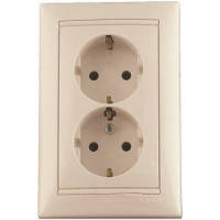 Розетка подвійна із заземленням, слонова кістка — Legrand Valena (774370)