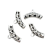 Тримач для кулона Finding Бейл квітки Античне срібло Цинковий сплав 22 мм x 5.3 мм