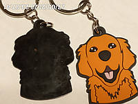Брелок на ключи порода собака ретривер золотистый лабрадор резина