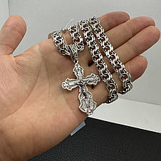 Комплект срібний масивний хрестик та срібний ланцюжок 925 проба, фото 3