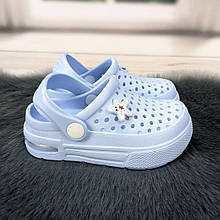 Крокси сабо дитячі для дівчинки світло-блакитні з балоном Dago Style р-р 25-30 30