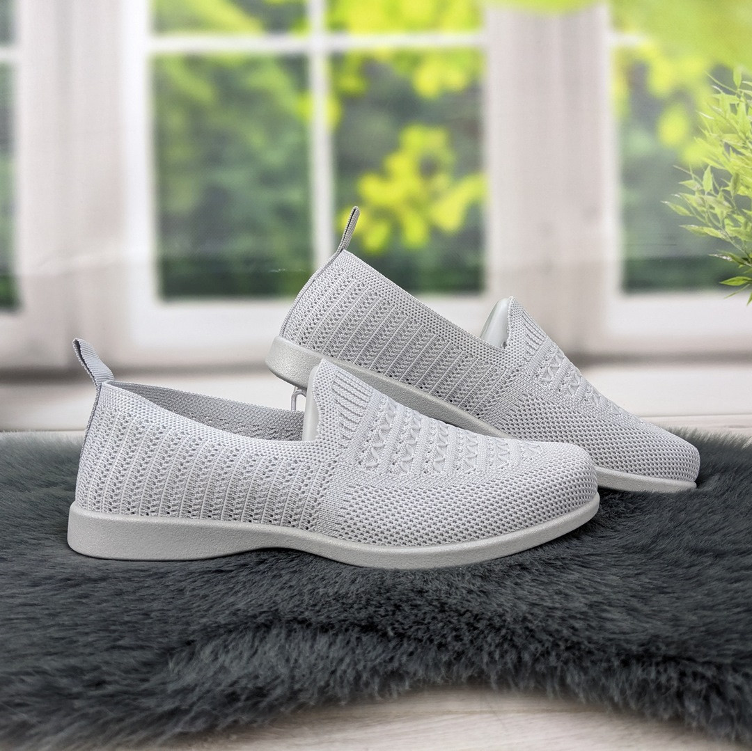 Мокасини жіночі літні текстильні сліпони сірі Gipanis 4118, фото 1