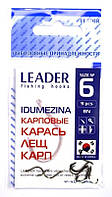 Рыбацкие крючки, №6, Leader Idumezina, 9шт/уп, цвет BN