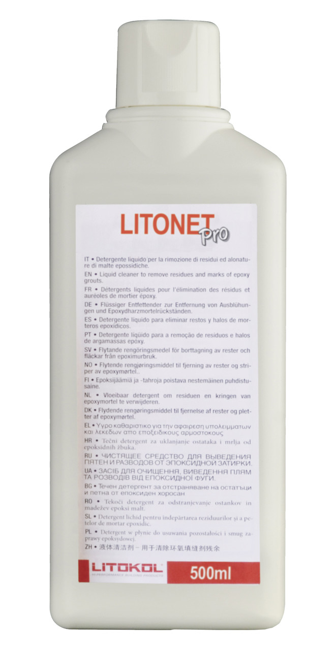 Смывка эпоксидной затирки Litokol LitoNet Pro (литонет про)0,5 л, плитка, мозаика,камень(концентрат) - фото 1 - id-p318405099