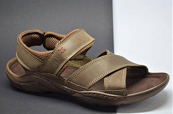 Чоловічі модні польські шкіряні сандалі коричневі Mario Boschetti 5336