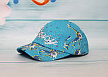 Кепка літня для дівчинки 48-50 см, блакитна, фото 2